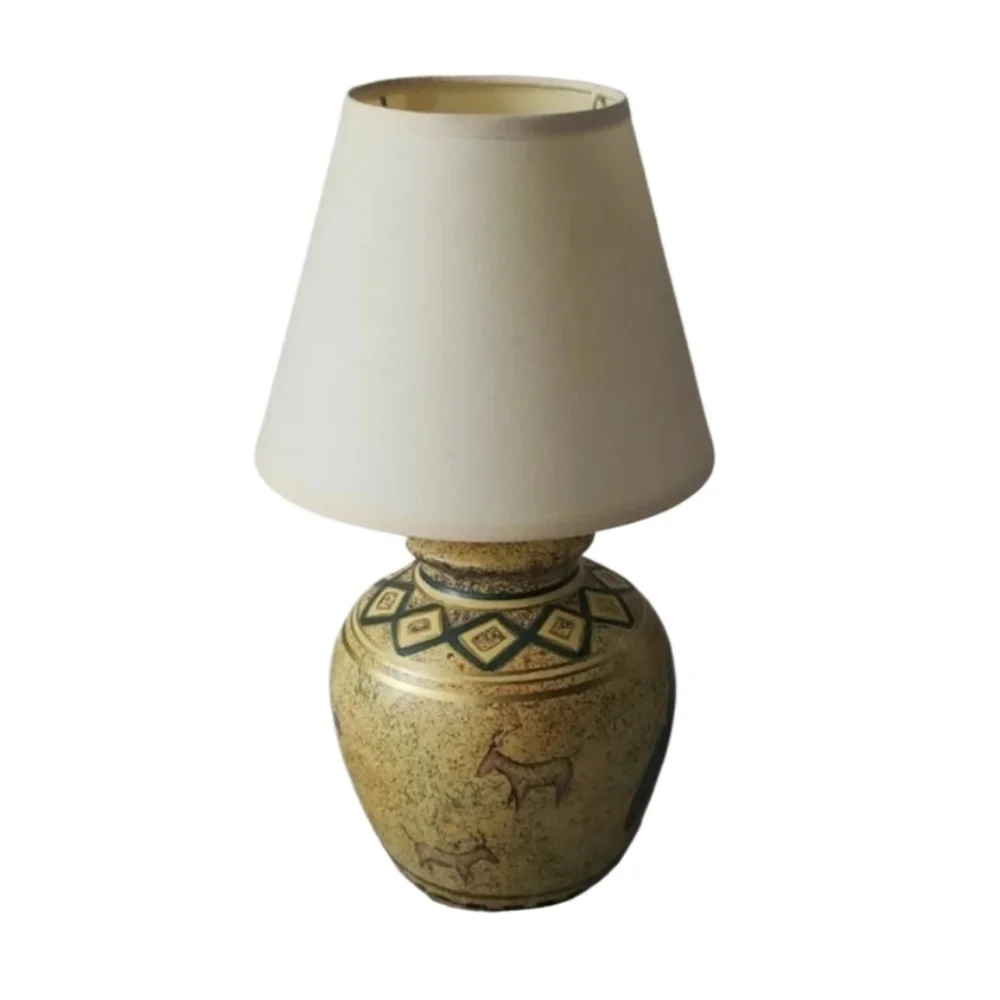 1999 Elephant Ceramic Table Lamp & Shade